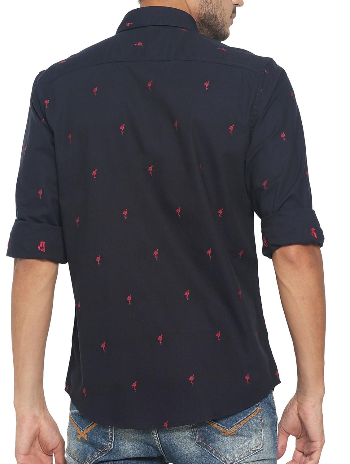navy blue printed casual shirt - 15187357 - Zoom Image - 3