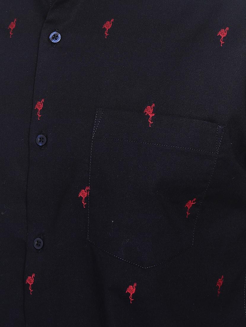 navy blue printed casual shirt - 15187357 - Zoom Image - 4