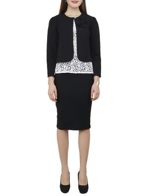 black solid cotton pencil skirt - 15188887 - Standard Image - 4