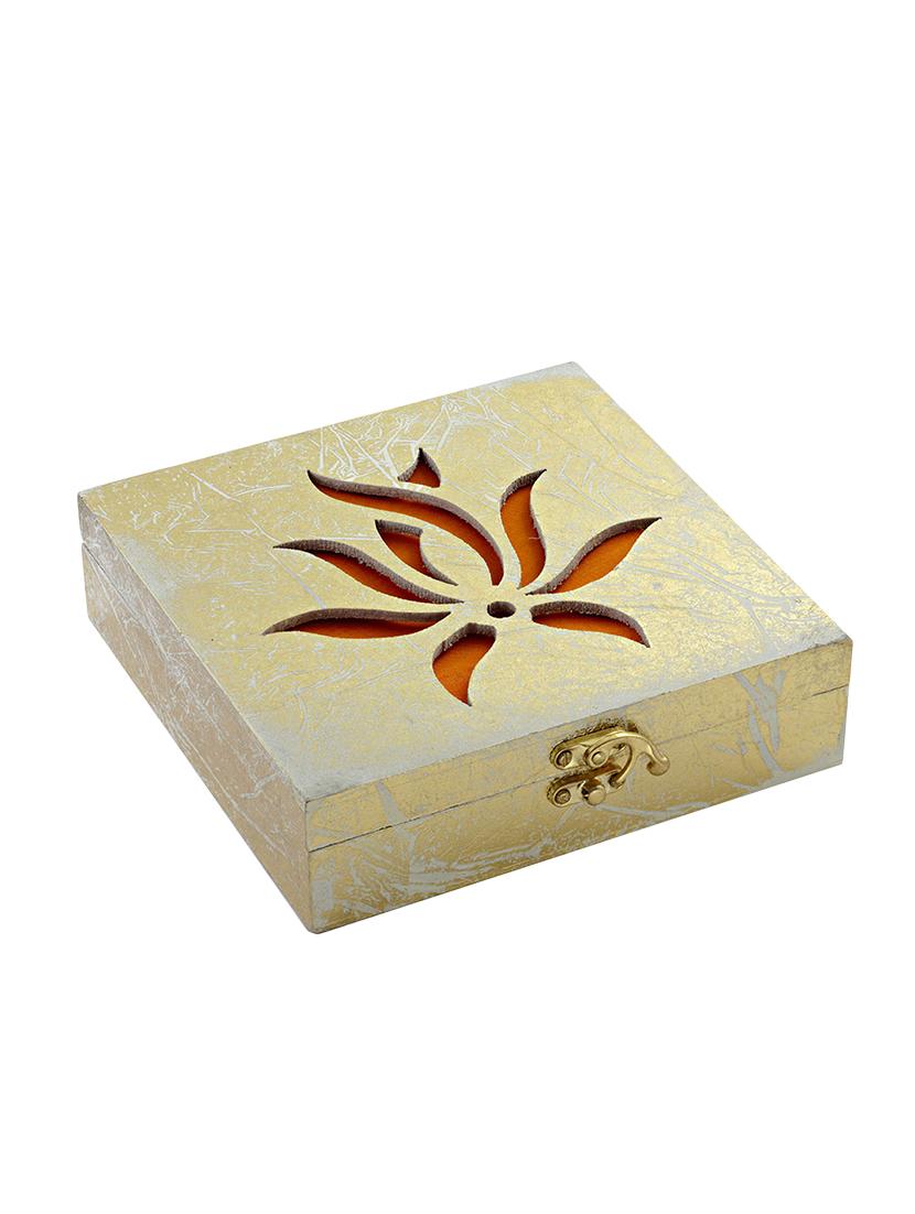 laser cut lotus motif golden gift box - 1 pcs - 15188919 - Zoom Image - 1