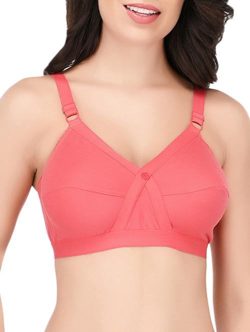 pink solid hosery bra - 15188963 - Standard Image - 1