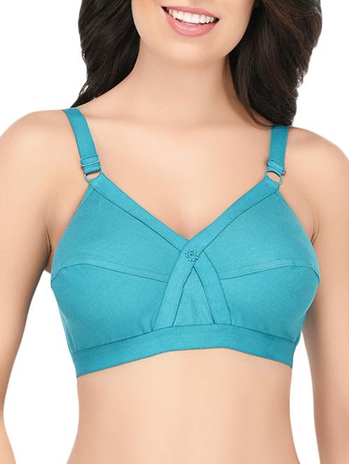 blue solid hosery bra - 15188964 - Standard Image - 1