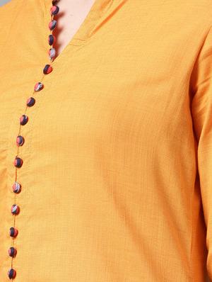 a-line slit embroidered kurta - 15189580 - Standard Image - 4