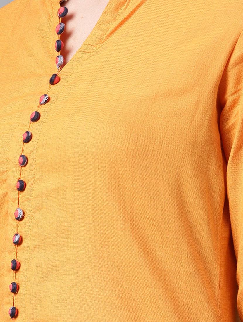 a-line slit embroidered kurta - 15189580 - Zoom Image - 4