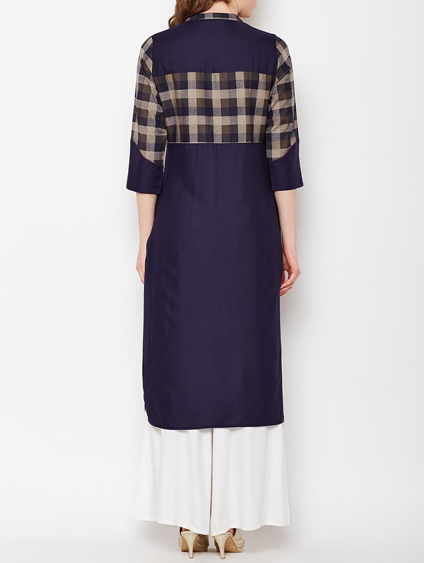 straight checkered kurta - 15189601 - Zoom Image - 3
