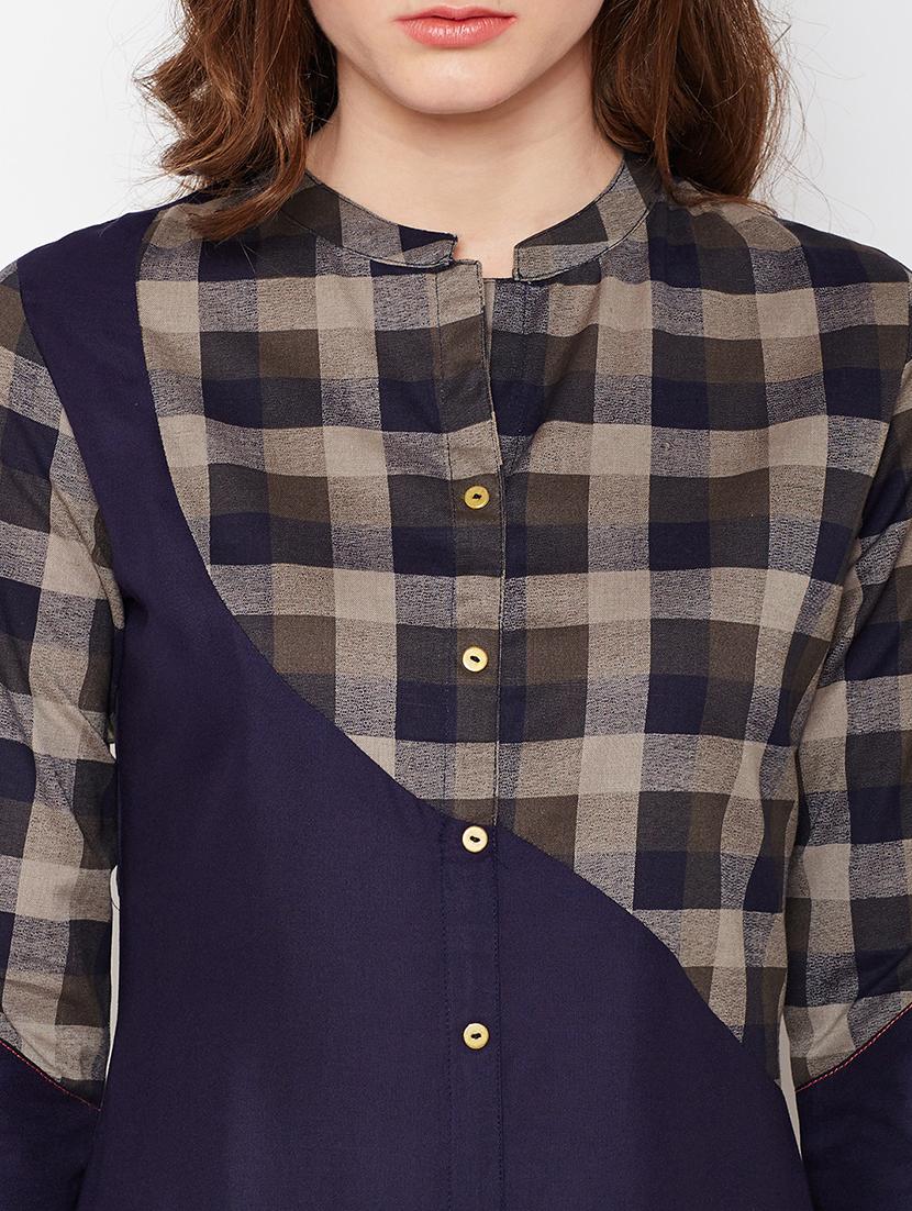straight checkered kurta - 15189601 - Zoom Image - 4