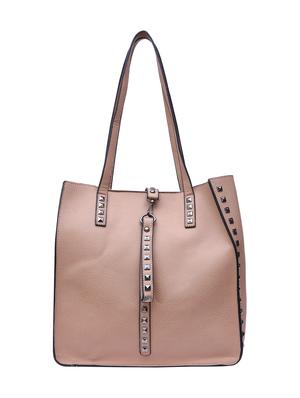 beige leatherette (pu) combo tote - 15189636 - Standard Image - 2