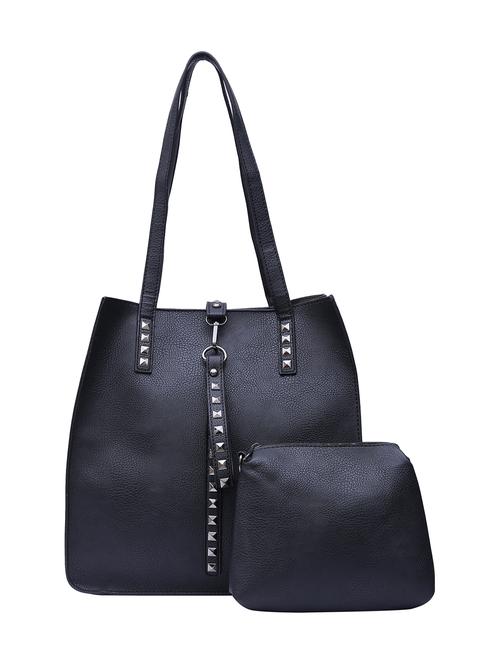 black leatherette (pu) combo tote - 15189637 - Standard Image - 1