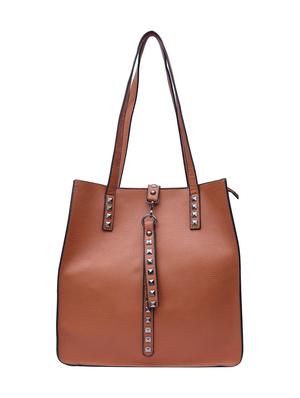 brown leatherette (pu) combo tote - 15189640 - Standard Image - 2