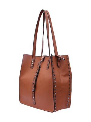 brown leatherette (pu) combo tote - 15189640 - Standard Image - 5