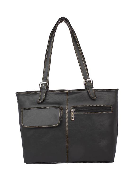 black leatherette regular handbag - 15189939 - Zoom Image - 1