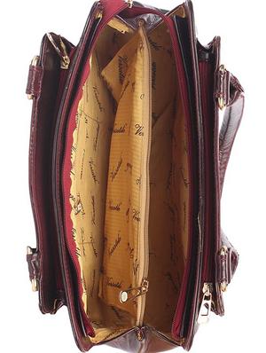 maroon leatherette (pu) regular handbag - 15189956 - Standard Image - 3
