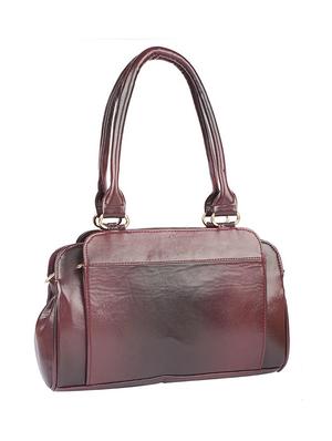 maroon leatherette (pu) regular handbag - 15189956 - Standard Image - 4
