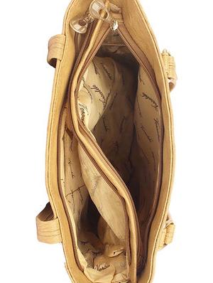 yellow leatherette (pu) regular handbag - 15189958 - Standard Image - 3