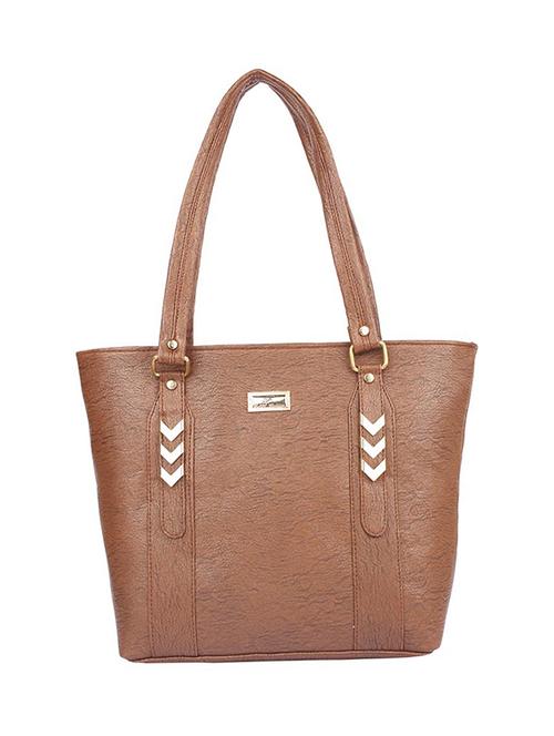 brown leatherette (pu) regular handbag - 15189962 - Standard Image - 1