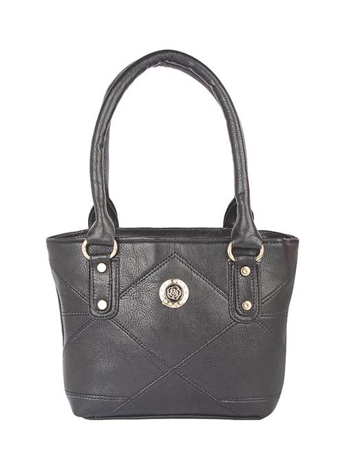 black leatherette (pu) regular handbag - 15190005 - Standard Image - 1