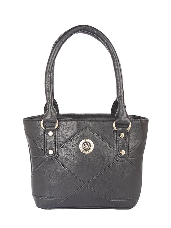 black leatherette (pu) regular handbag - 15190005 - Zoom Image - 1