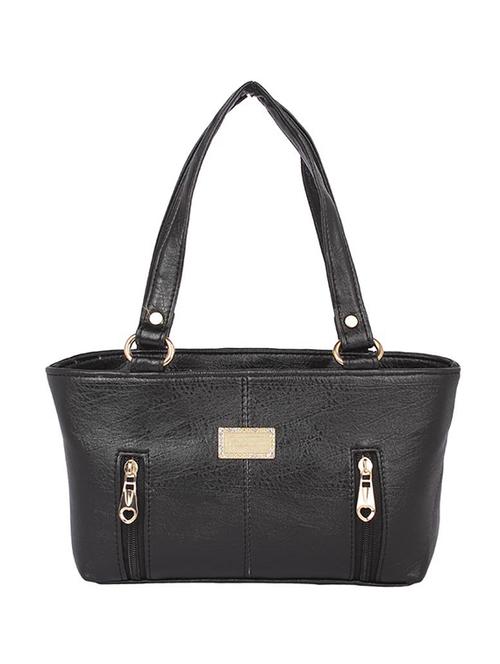 black leatherette (pu) regular handbag - 15190012 - Standard Image - 1