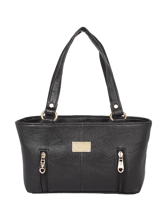 black leatherette (pu) regular handbag - 15190012 - Zoom Image - 1
