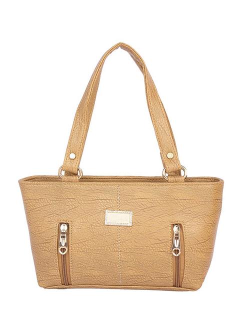 beige leatherette (pu) regular handbag - 15190013 - Standard Image - 1