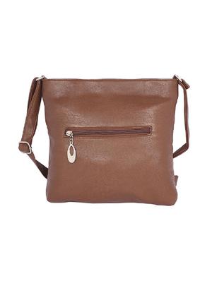 brown leatherette (pu) regular sling bag - 15190023 - Standard Image - 2