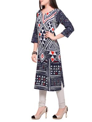 geometrical print straight kurta - 15191404 - Standard Image - 2
