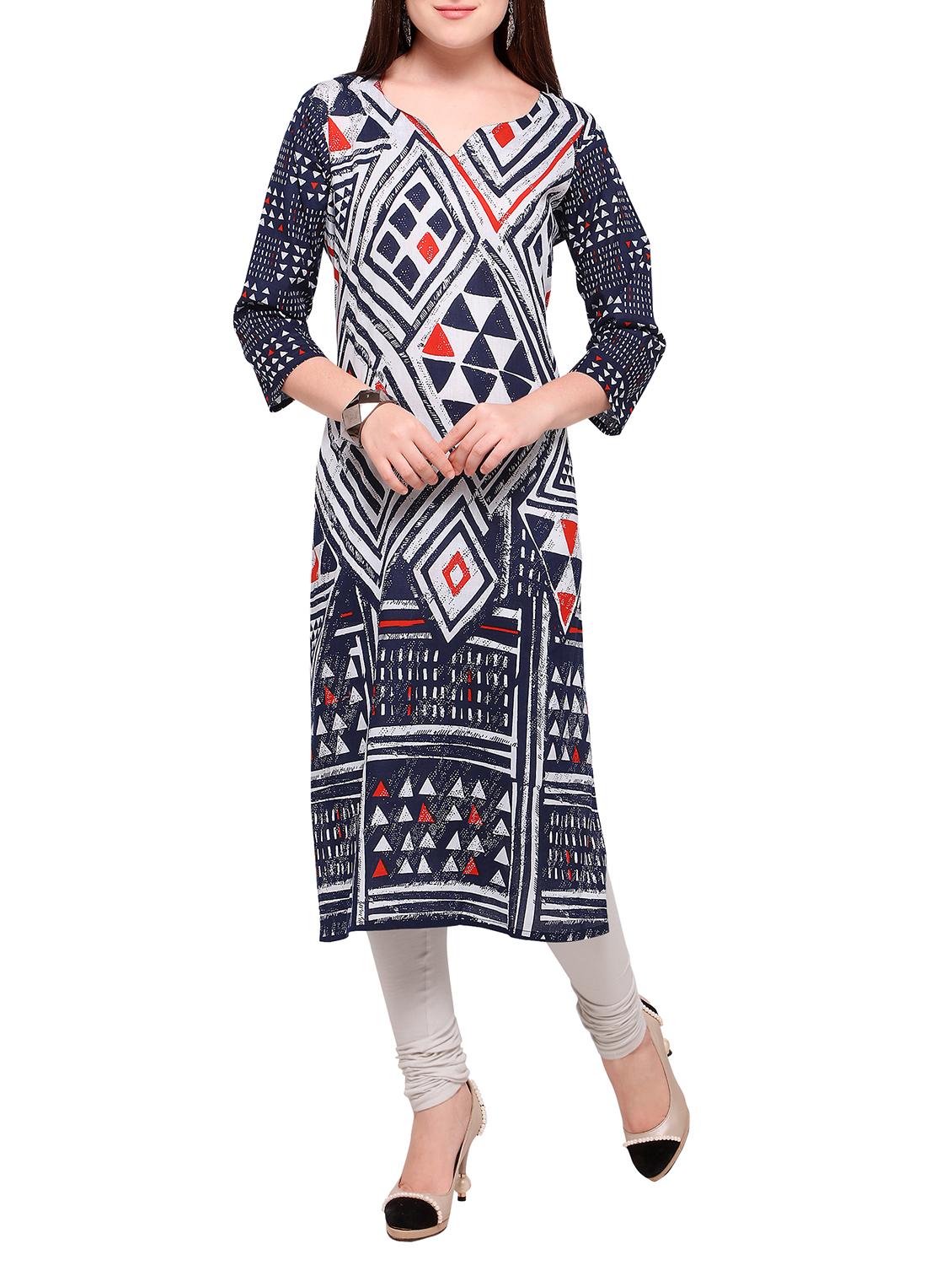 geometrical print straight kurta - 15191404 - Zoom Image - 1