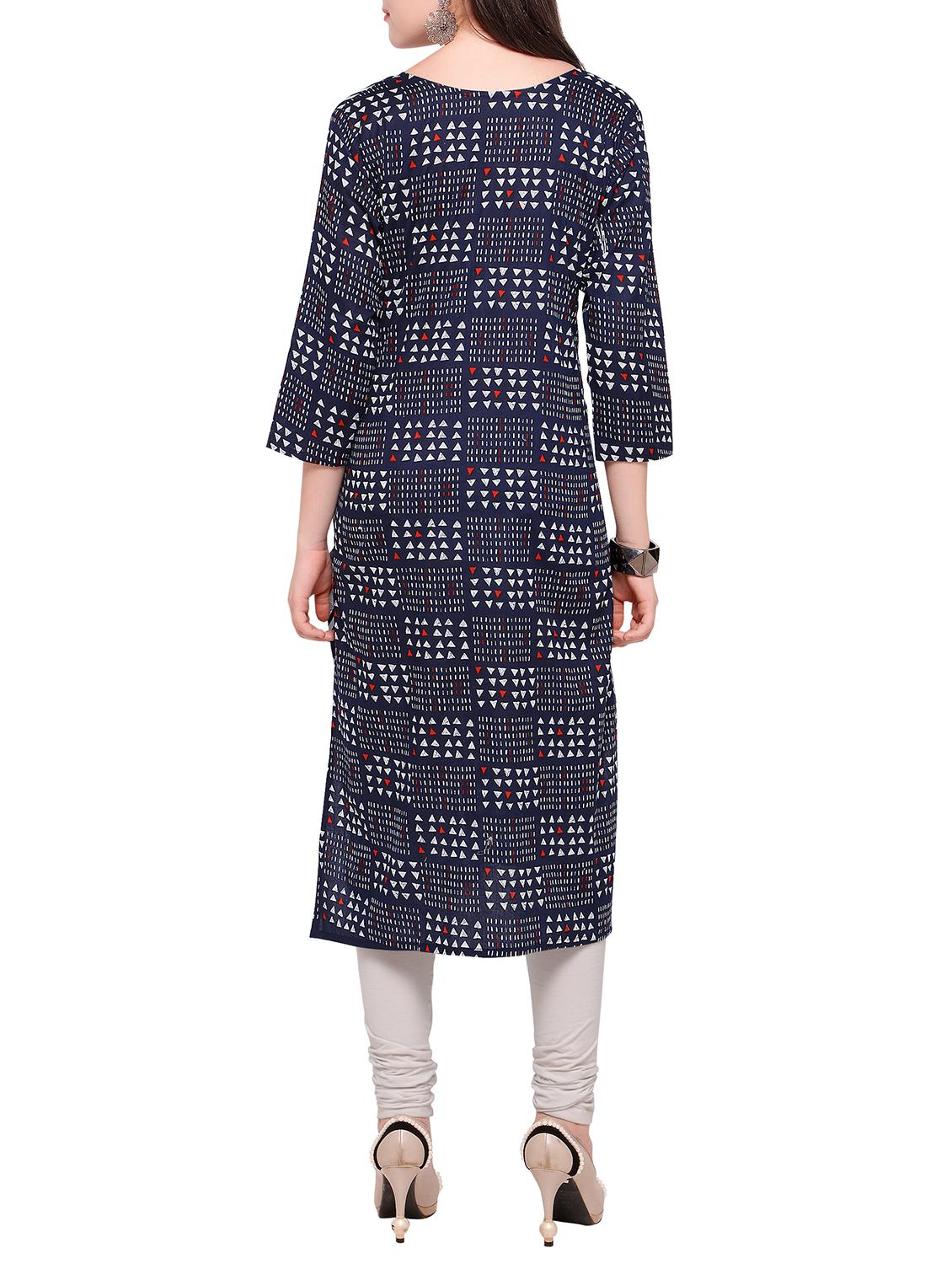 geometrical print straight kurta - 15191404 - Zoom Image - 3
