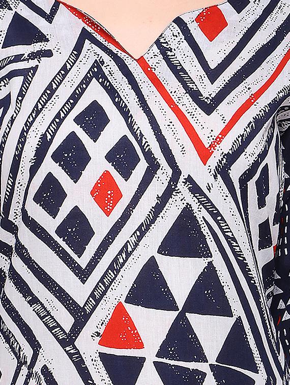 geometrical print straight kurta - 15191404 - Zoom Image - 4