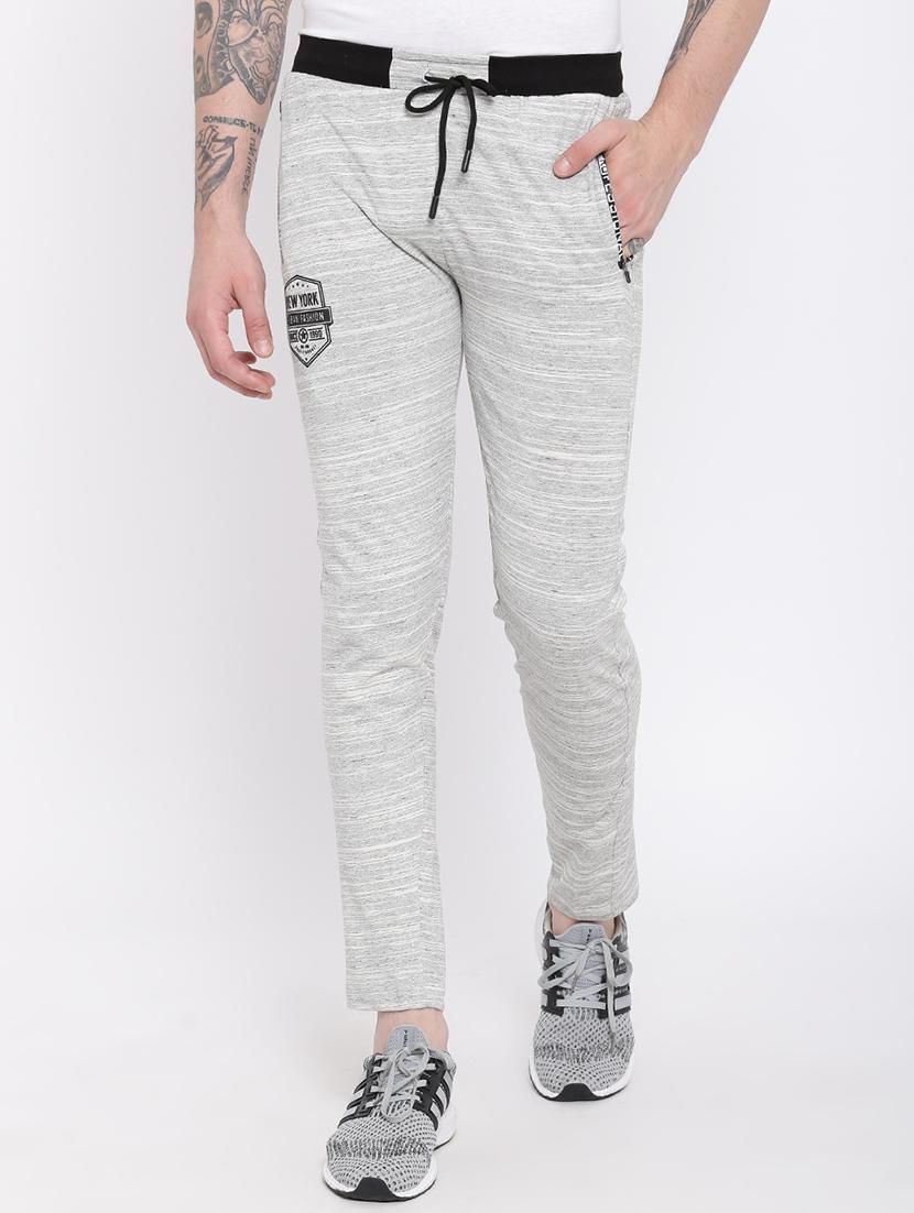 grey cotton full length track pant - 15191831 - Zoom Image - 1