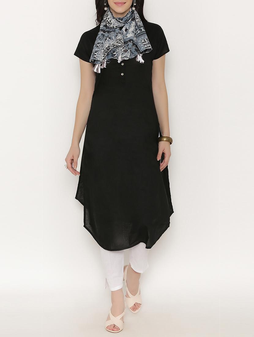 Black rayon kurta pant - 15192007 - Zoom Image - 1