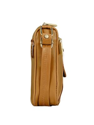 brown leatherette (pu) regular sling bag - 15193573 - Standard Image - 4
