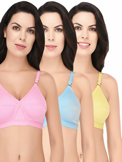 set of 3 multi colored hosery bra - 15193870 - Standard Image - 1