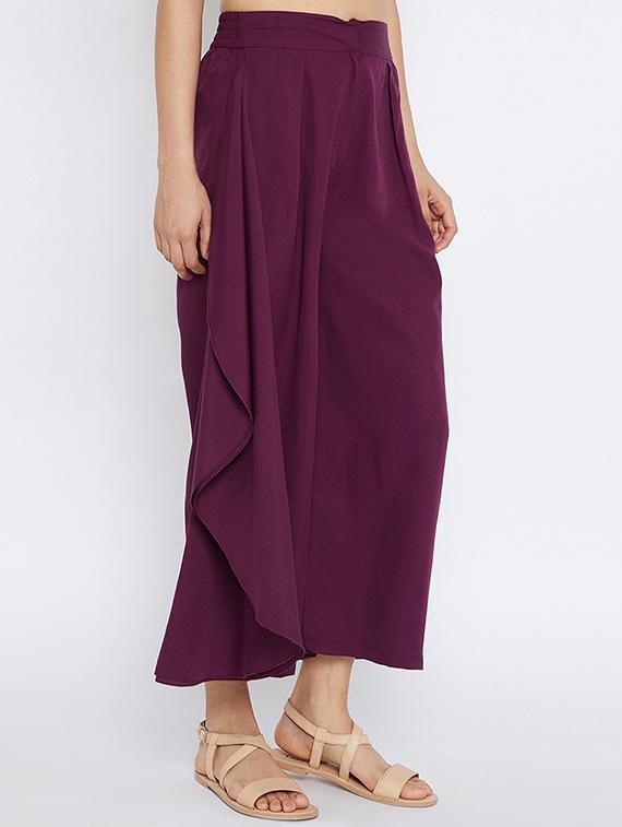 purple solid palazzo - 15194487 - Zoom Image - 2