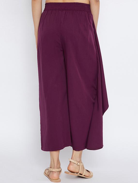 purple solid palazzo - 15194487 - Zoom Image - 3
