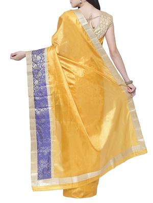 mustard art silk bordered saree with blouse - 15195613 - Standard Image - 2