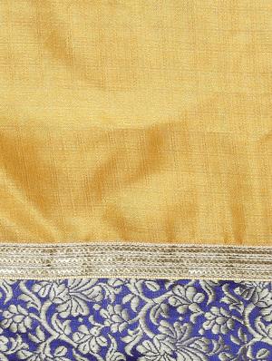 mustard art silk bordered saree with blouse - 15195613 - Standard Image - 4