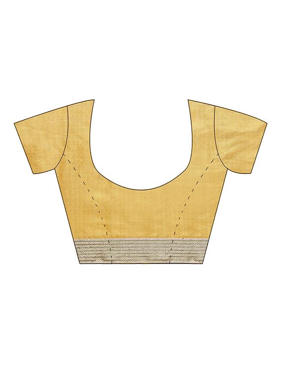 mustard art silk bordered saree with blouse - 15195613 - Zoom Image - 3