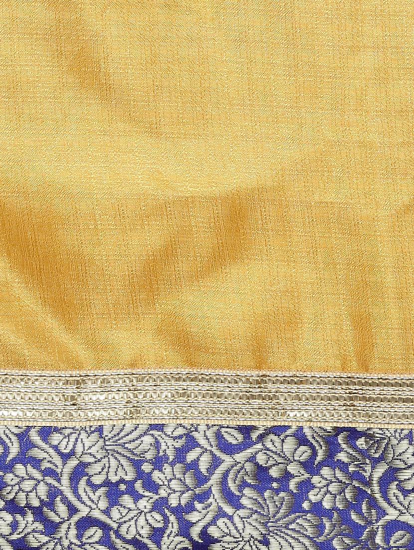 mustard art silk bordered saree with blouse - 15195613 - Zoom Image - 4