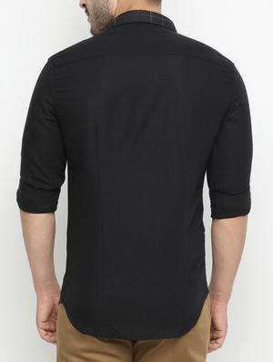 black cotton casual shirt - 15195627 - Standard Image - 3