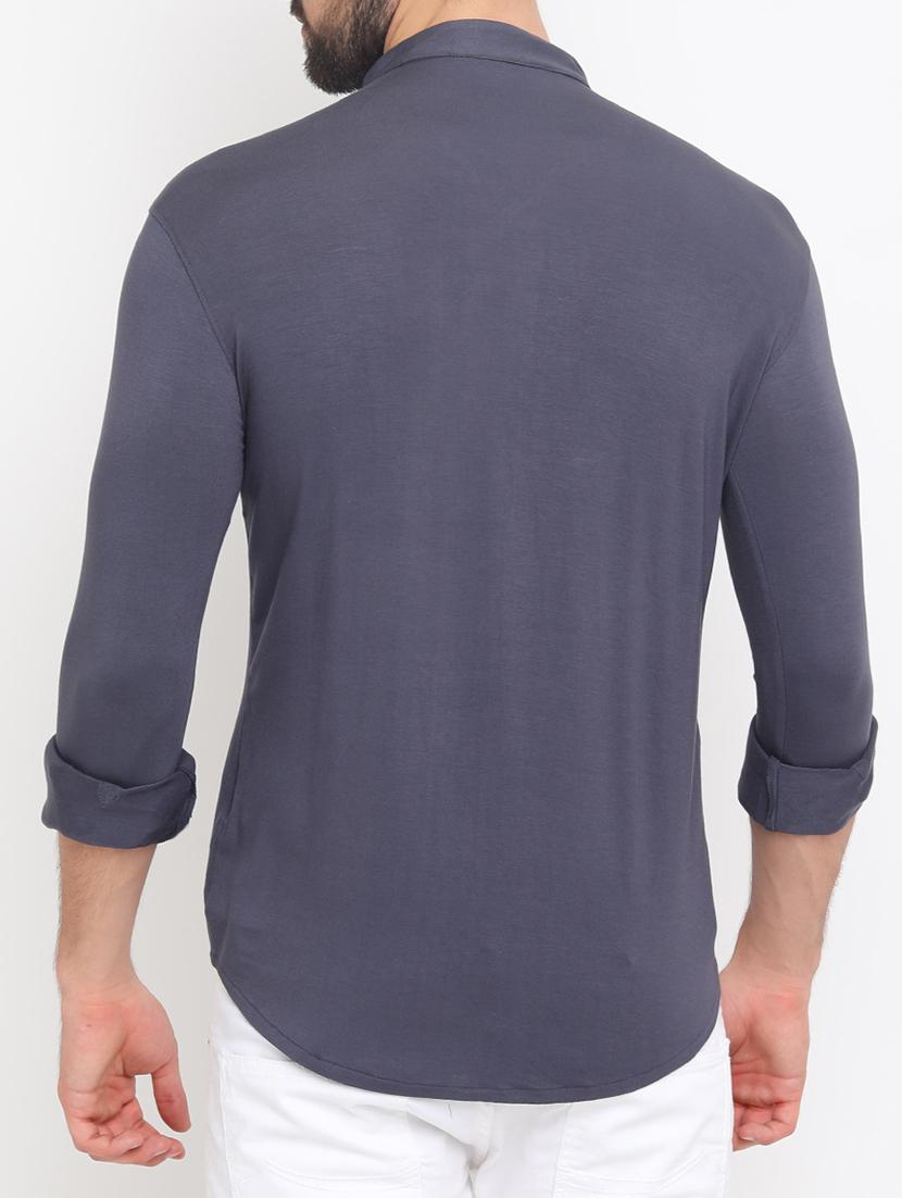grey cotton casual shirt - 15195653 - Zoom Image - 3
