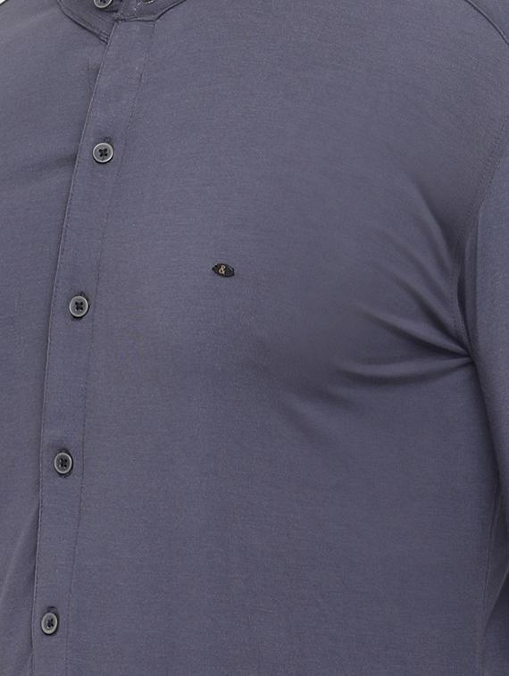 grey cotton casual shirt - 15195653 - Zoom Image - 4