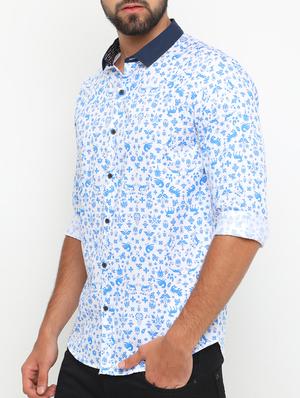 blue cotton casual shirt - 15195666 - Standard Image - 2