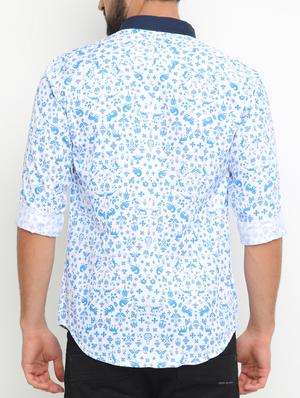 blue cotton casual shirt - 15195666 - Standard Image - 3