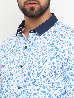 blue cotton casual shirt - 15195666 - Standard Image - 4