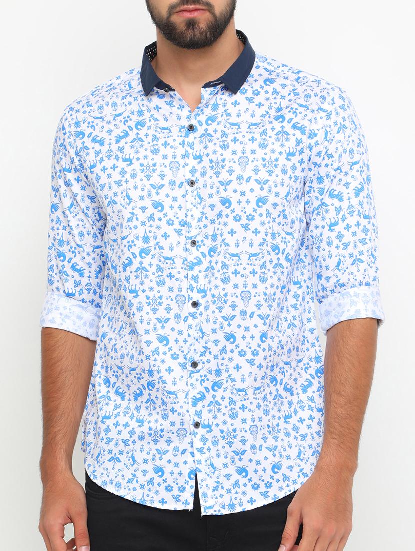 blue cotton casual shirt - 15195666 - Zoom Image - 1