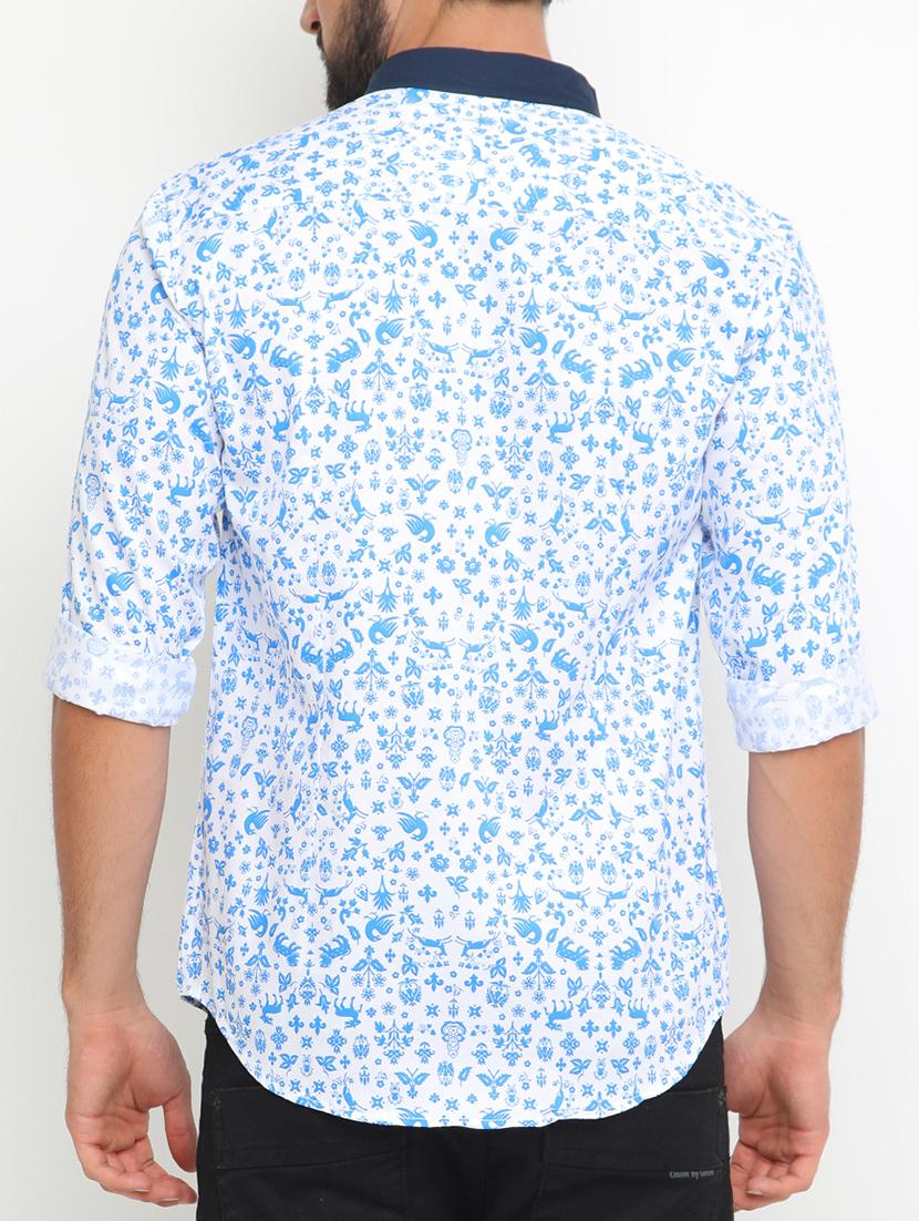 blue cotton casual shirt - 15195666 - Zoom Image - 3
