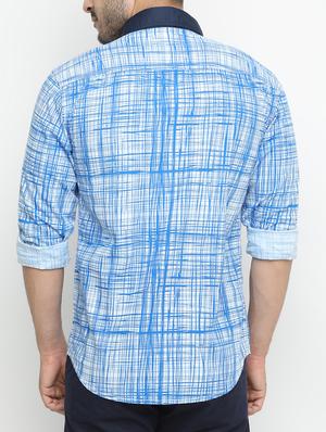 blue cotton casual shirt - 15195680 - Standard Image - 3