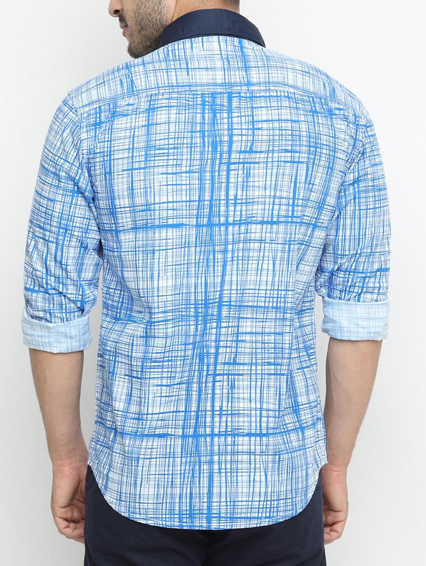 blue cotton casual shirt - 15195680 - Zoom Image - 3