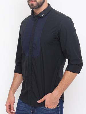 black cotton casual shirt - 15195693 - Standard Image - 2